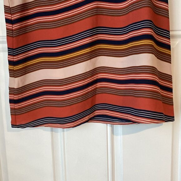 Loft Sleeveless Ruffle Collar Striped Blouse Size Small - Picture 5 of 8
